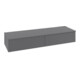 V&B Sideboard mit Frontstruktur Antao 160x26,8x50cm, WBP w wal, Anthrac. m Lac-1