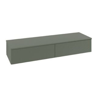 V&B Sideboard mit Frontstruktur Antao 160x26,8x50cm, WBP w wal, lea gre. m Lac