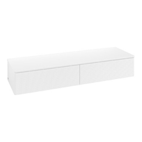 V&B Sideboard mit Frontstruktur Antao 160x26,8x50cm, WBP w. wal, wh. m Lac