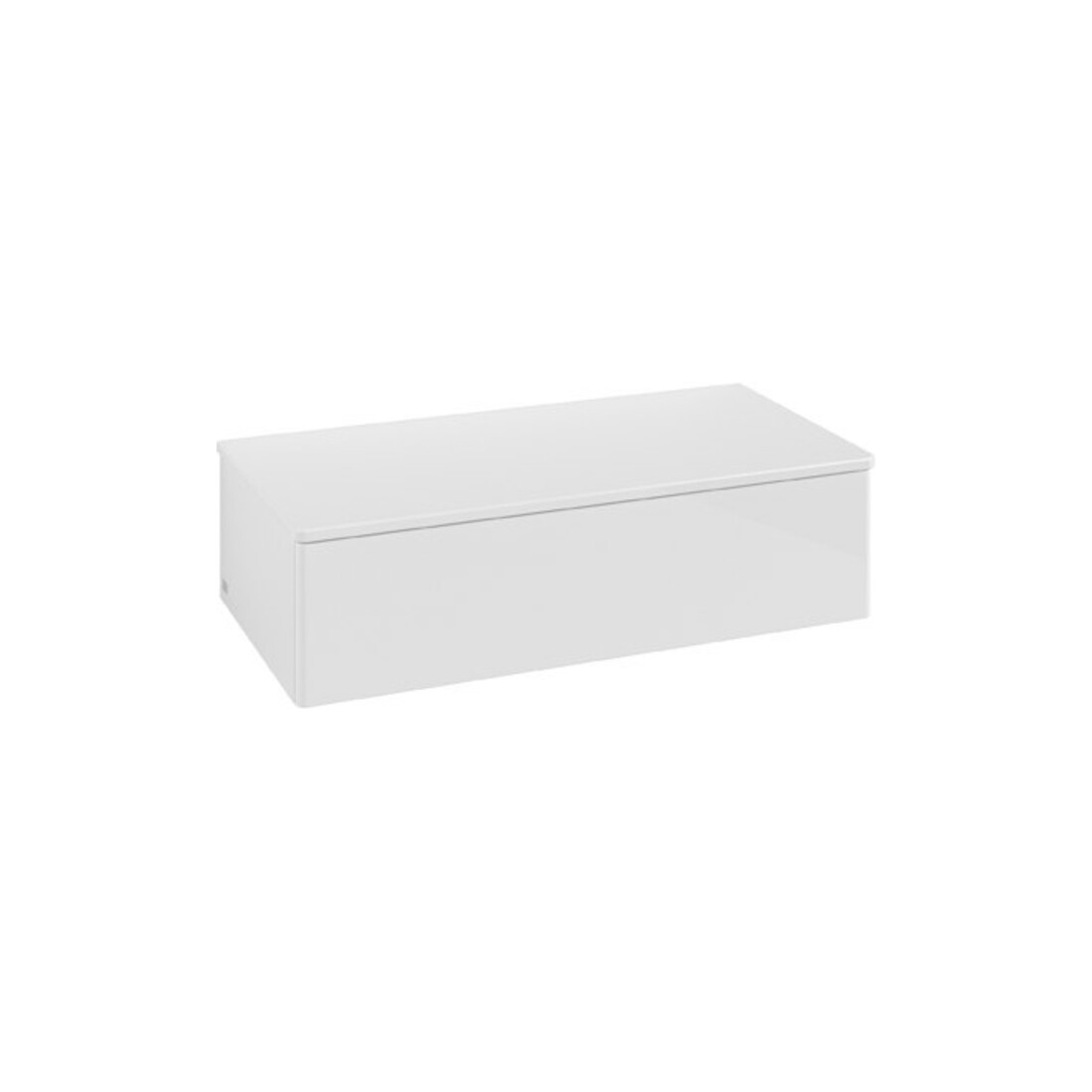 V&B Sideboard ohne Frontstruktur Antao 100x26,8x50cm, WBP hon. Oa, glo wh. Lac