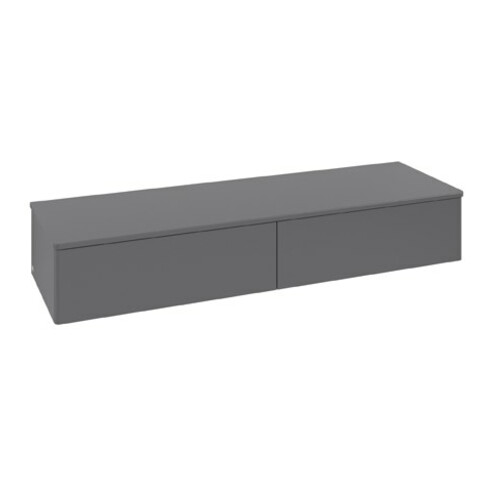 V&B Sideboard ohne Frontstruktur Antao 160x26,8x50cm, WBP Lac, Anthrac. m Lac