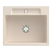 V&B Siluet 60 S Flat évier affleurant avec garniture de vidage, commande manuelle, ivoire
