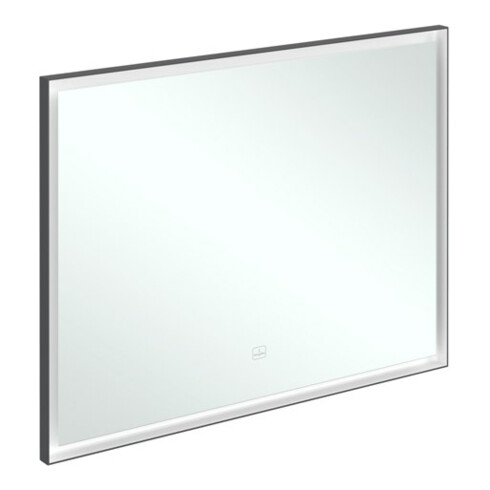 V&B Spiegel Subway 3.0 Alu-Rahmen, 100x75x4,75cm, sw matt/we ma