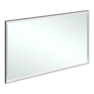 V&B Spiegel Subway 3.0 Alu-Rahmen, 130x75x4,75cm, sw matt/we ma