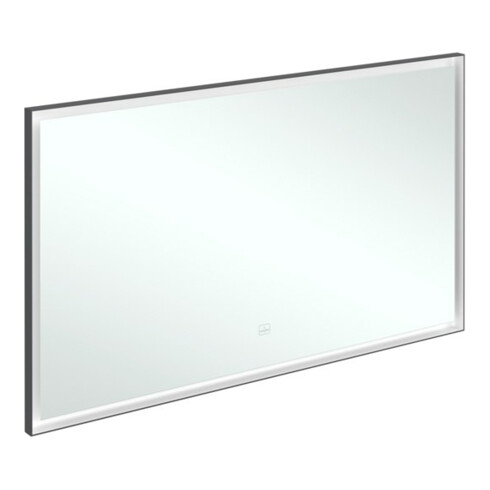 V&B Spiegel Subway 3.0 Alu-Rahmen, 130x75x4,75cm, sw matt/we ma