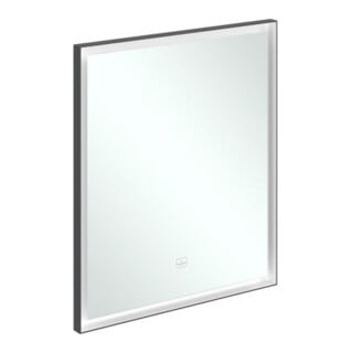 V&B Spiegel Subway 3.0 Alu-Rahmen, 65x75x4,75cm, sw matt/we ma