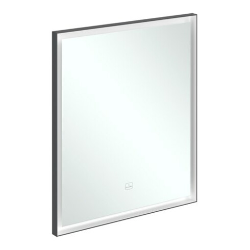 V&B Spiegel Subway 3.0 Alu-Rahmen, 65x75x4,75cm, sw matt/we ma
