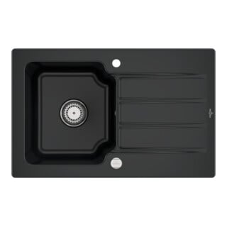 V&B Spüle Architectura 45 m Abl.garn, Exzenter, pure black