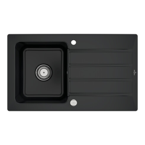 V&B Spüle Architectura 50 m Abl.garn, Exzenter, pure black