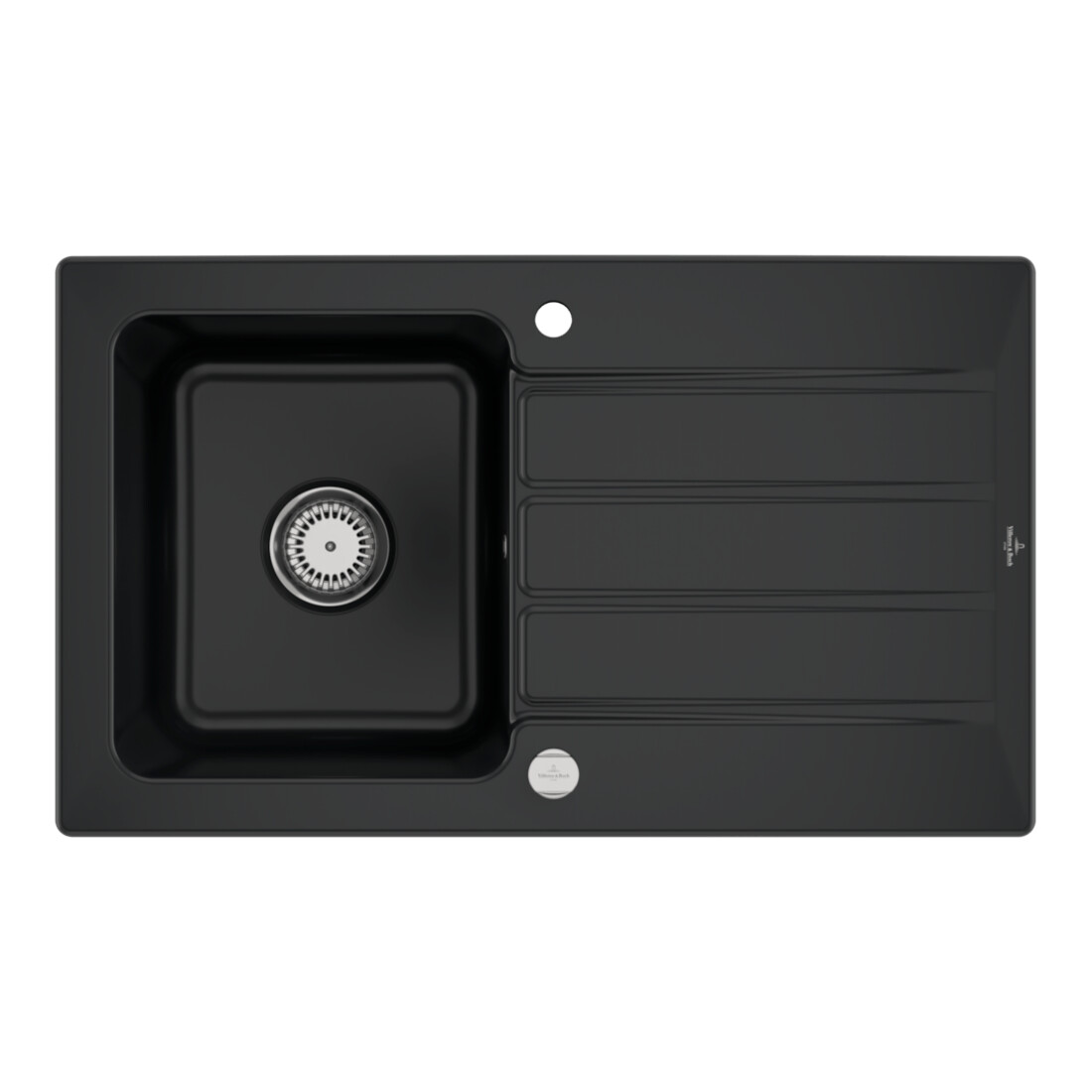 V&B Spüle Architectura 50 m Abl.garn, Exzenter, pure black