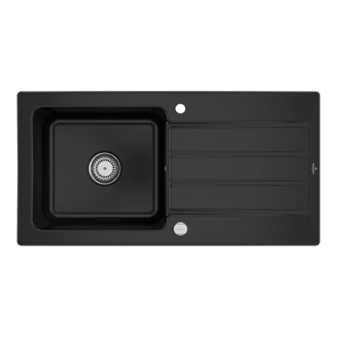 V&B Spüle Architectura 60 m Abl.garn, Exzenter, pure black