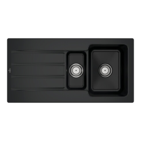 V&B Spüle Architectura 60 XR m Abl.garn, rd m Hand., pure black