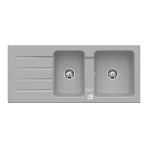 V&B Spüle Architectura 80 m Abl.garn, Exzenter, fossil CeramicPlus