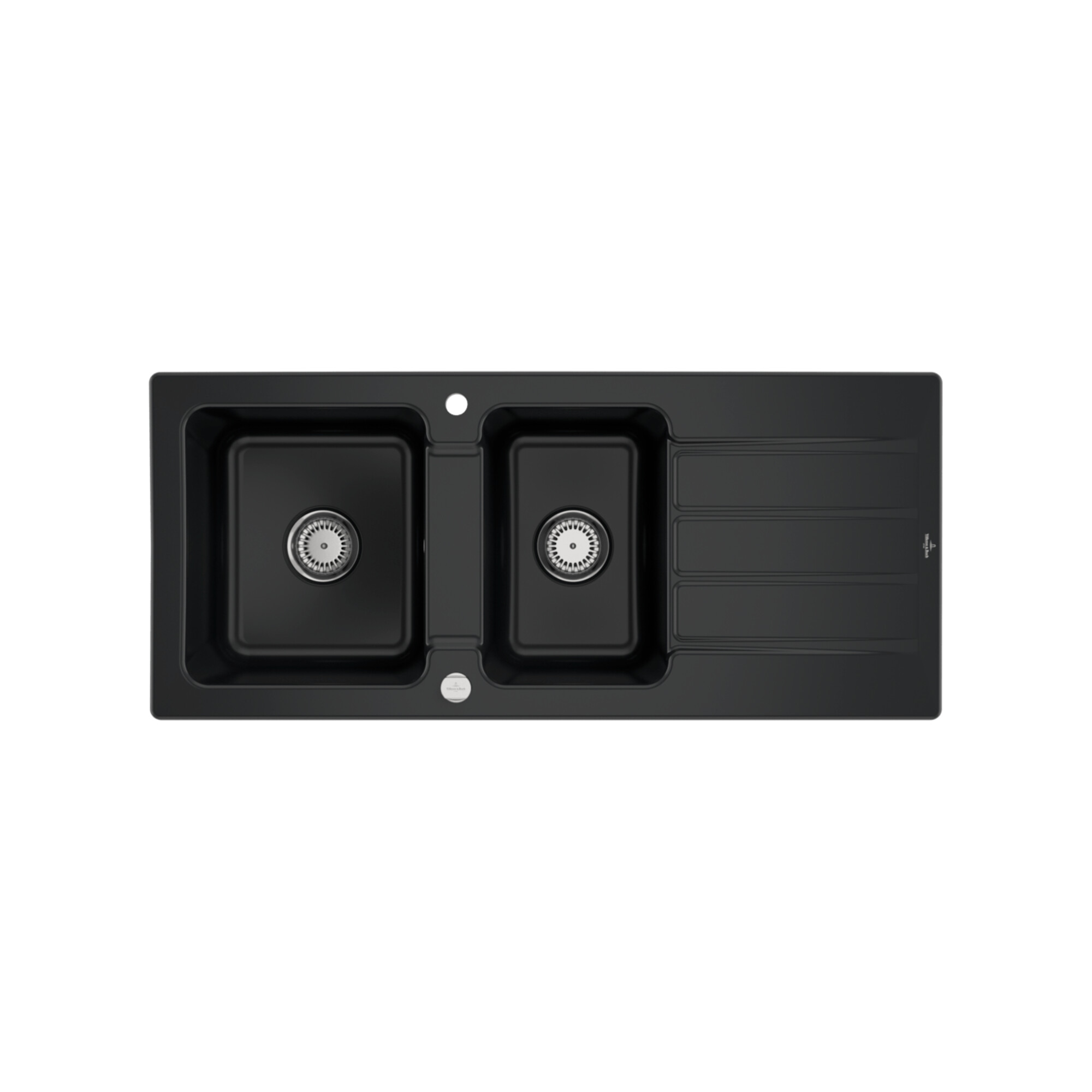 V&B Spüle Architectura 80 m Abl.garn, Exzenter, pure black ; Villeroy & Boch
