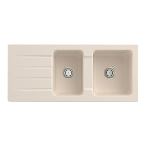 V&B Spüle Architectura 80 m Abl.garn, Hand., ivory CeramicPlus
