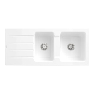 V&B Spüle Architectura 80 m Abl.garn, Hand., sn white CeramicPlus