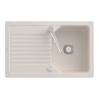 V&B Spüle Linara 45 m Abl.garn, Exzenter, crema CeramicPlus