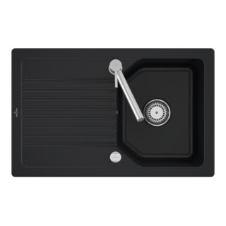 V&B Spüle Linara 45 m Abl.garn, Exzenter, pure black