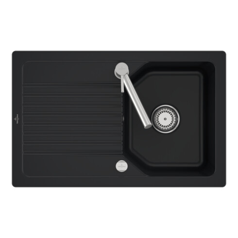 V&B Spüle Linara 45 m Abl.garn, Exzenter, pure black