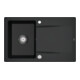 V&B Spüle Siluet 45 m Abl.garn, Exzenter, pure black-1