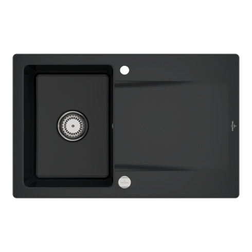 V&B Spüle Siluet 45 m Abl.garn, Exzenter, pure black