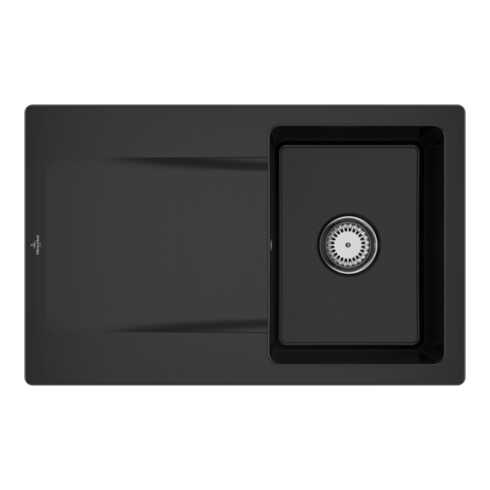 V&B Spüle Siluet 45 m Abl.garn, Handbetätigung, pure black