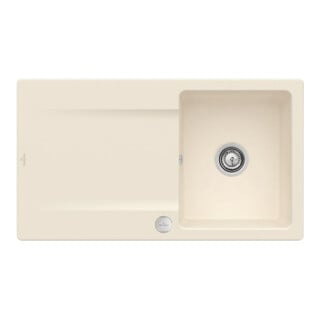 V&B Spüle Siluet 50 m Abl.garn, Exzenter, ivory CeramicPlus