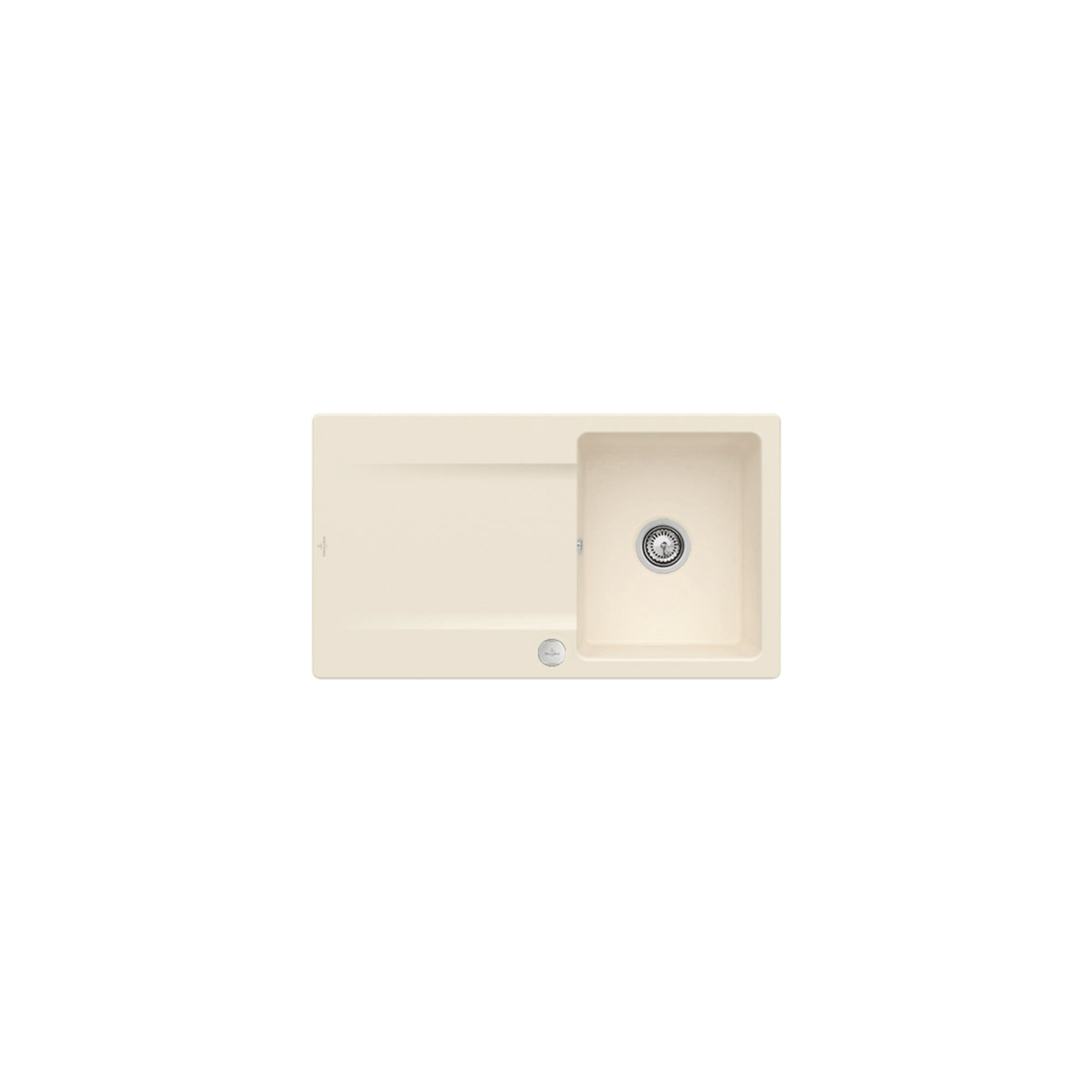 V&B Spüle Siluet 50 m Abl.garn, Exzenter, ivory CeramicPlus ; Villeroy & Boch