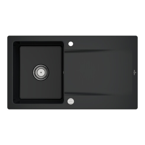 V&B Spüle Siluet 50 m Abl.garn, Exzenter, pure black