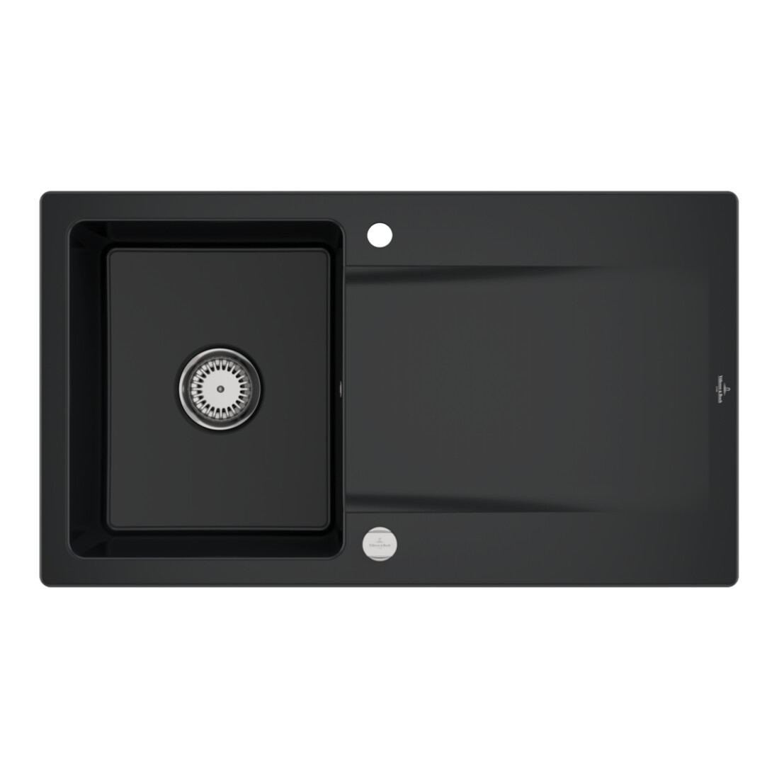 V&B Spüle Siluet 50 m Abl.garn, Exzenter, pure black