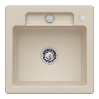 V&B Spüle Siluet 50 S m Abl.garn, Exzenter, almond CeramicPlus