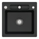 V&B Spüle Siluet 50 S m Abl.garn, Exzenter, pure black-1