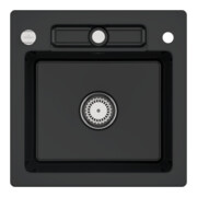 V&B Spüle Siluet 50 S m Abl.garn, Exzenter, pure black
