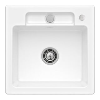 V&B Spüle Siluet 50 S m Abl.garn, Exzenter, we alp CeramicPlus