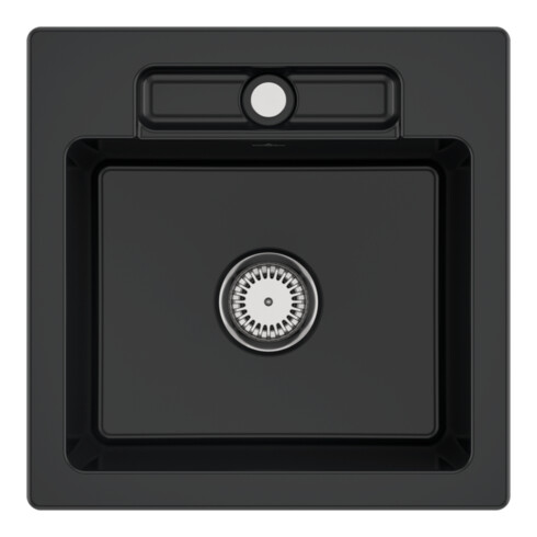 V&B Spüle Siluet 50 S m Abl.garn, Handbetätigung, pure black
