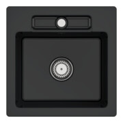 V&B Spüle Siluet 50 S m Abl.garn, Handbetätigung, pure black