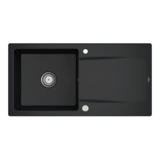 V&B Spüle Siluet 60 m Abl.garn, rd m Exzenter, pure black