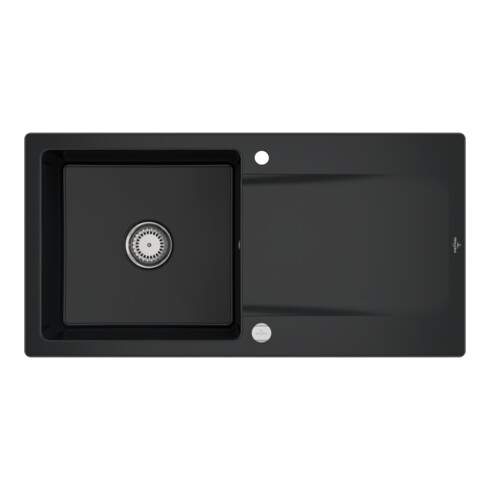 V&B Spüle Siluet 60 m Abl.garn, rd m Exzenter, pure black
