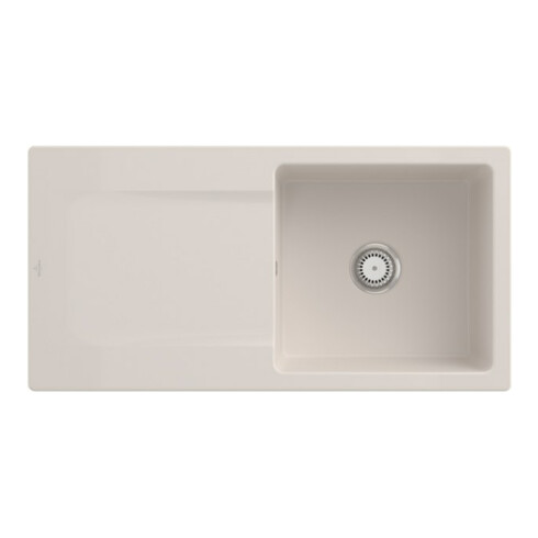 V&B Spüle Siluet 60 m Abl.garn, rd mit Handbetätigung, crema