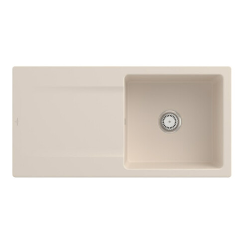 V&B Spüle Siluet 60 m Abl.garn, rd mit Handbetätigung, ivory