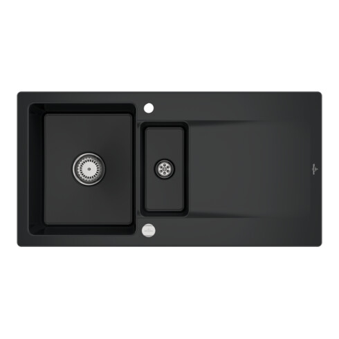 V&B Spüle Siluet 60 R m Abl.garn, rd m Exzenter, pure black