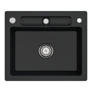 V&B Spüle Siluet 60 S m Abl.garn, rd m Exzenter, pure black