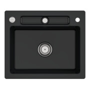 V&B Spüle Siluet 60 S m Abl.garn, rd m Exzenter, pure black