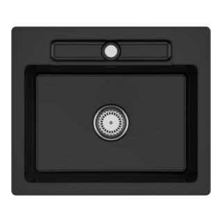 V&B Spüle Siluet 60 S m Abl.garn, rd m Hand., pure black