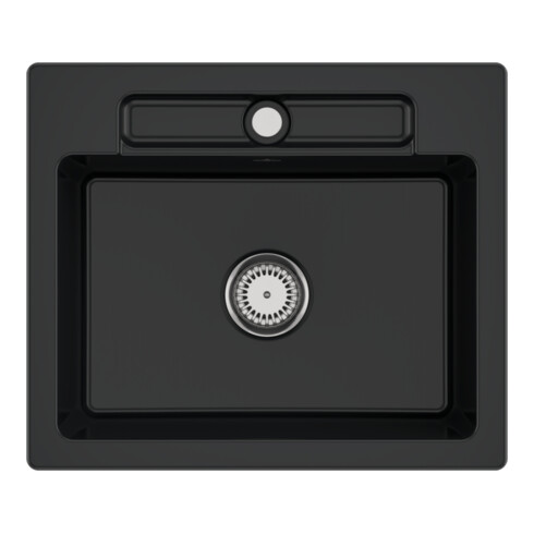V&B Spüle Siluet 60 S m Abl.garn, rd m Hand., pure black