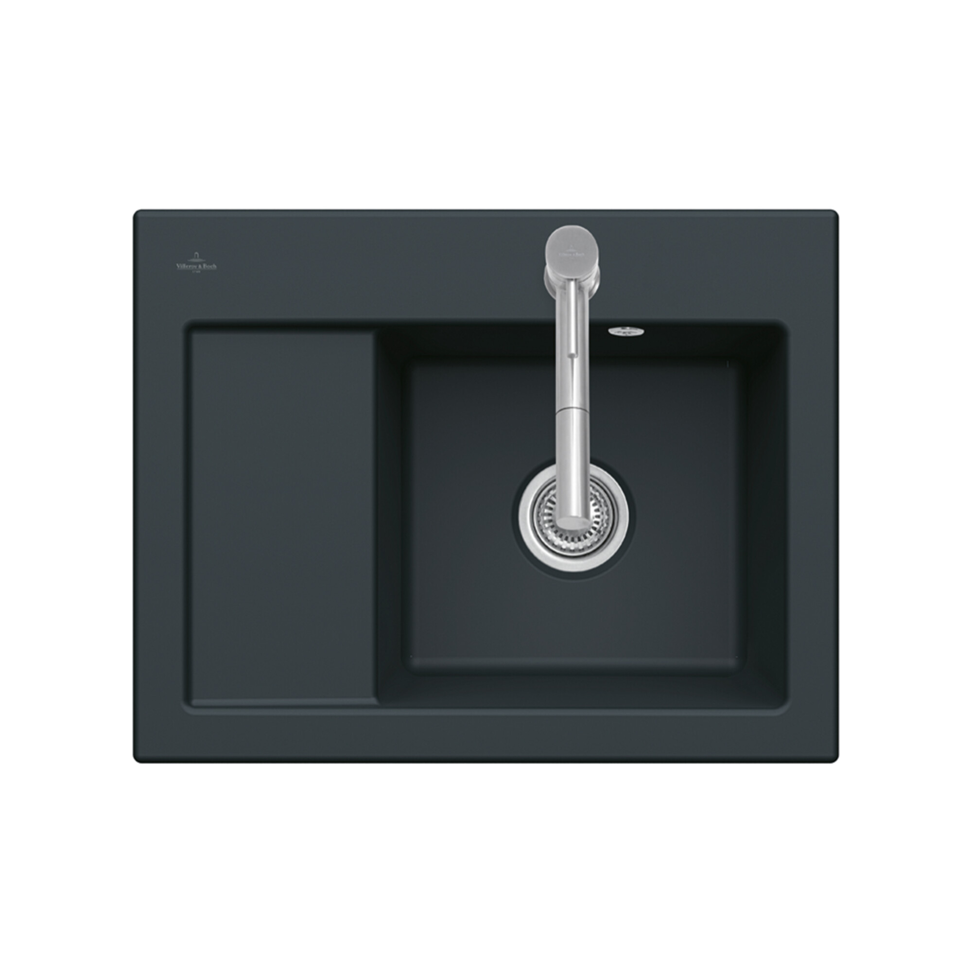 V&B Spüle Subway 45 Compact Einbauspüle links, pure black ; Villeroy & Boch