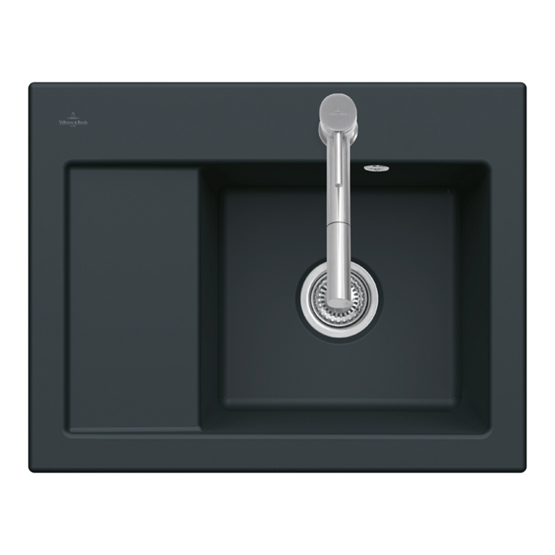 V&B Spüle Subway 45 Compact Einbauspüle links, pure black