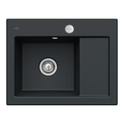 V&B Spüle Subway 45 Compact li, m Abl.garn, Exzenter, pure black