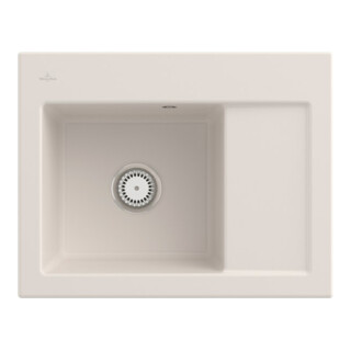 V&B Spüle Subway 45 Compact li, m Abl.garn, Hand., crema CeramicPlus