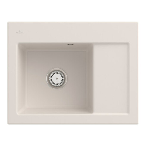 V&B Spüle Subway 45 Compact li, m Abl.garn, Hand., crema CeramicPlus